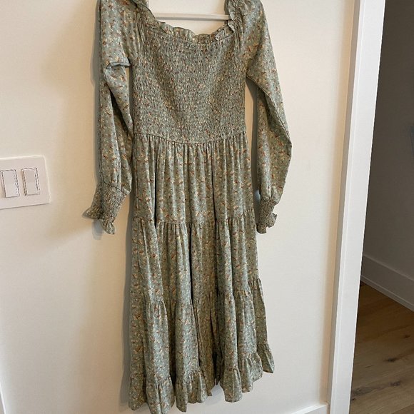 Aura Brand Mint Green Floral Maxi Dress - Picture 1 of 3